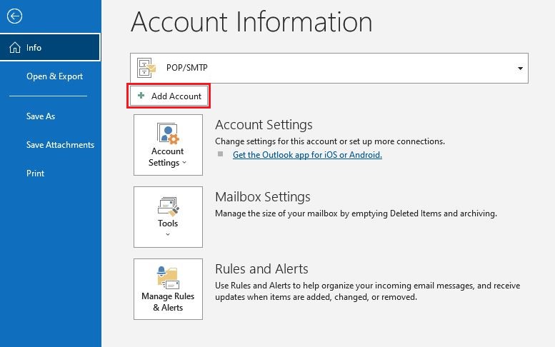 How To Set Up Your Email Account On Microsoft Outlook 2019 Cloudbase Blog How To Set Up Your Email Account On Microsoft Outlook 2019 Cloudbase Blog